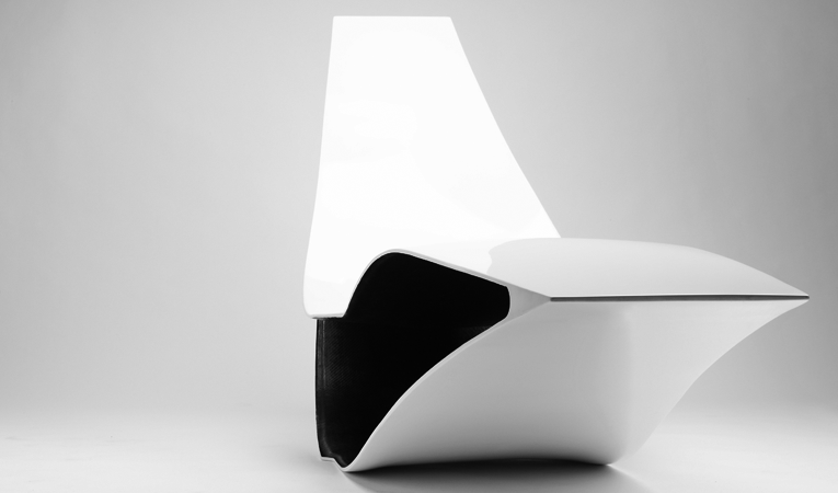  Von Johann, Christoph Fraundorfer, Rocking Chair, Schaukelstuhl, Carbon Liege, fibre glass design furniture, sichtkarbon